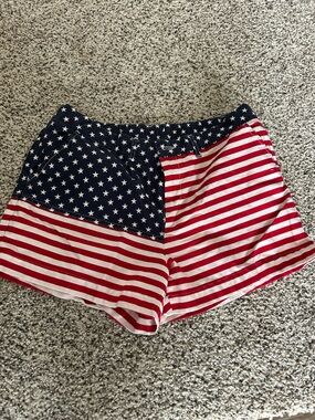 Chubbies Women's American Flag Print Shorts - Navy, Red & White